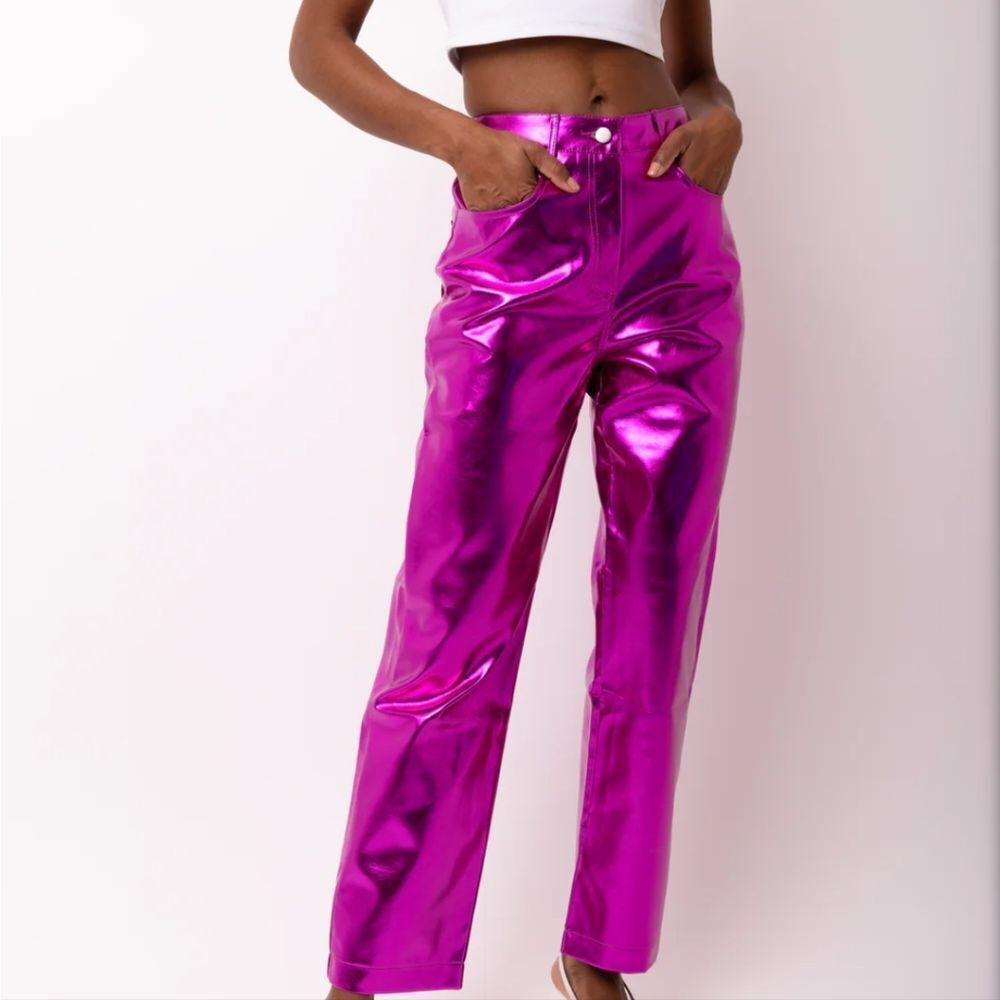 AmyLynn Metallic‎ Hot Pink Women's Pants Small NWT